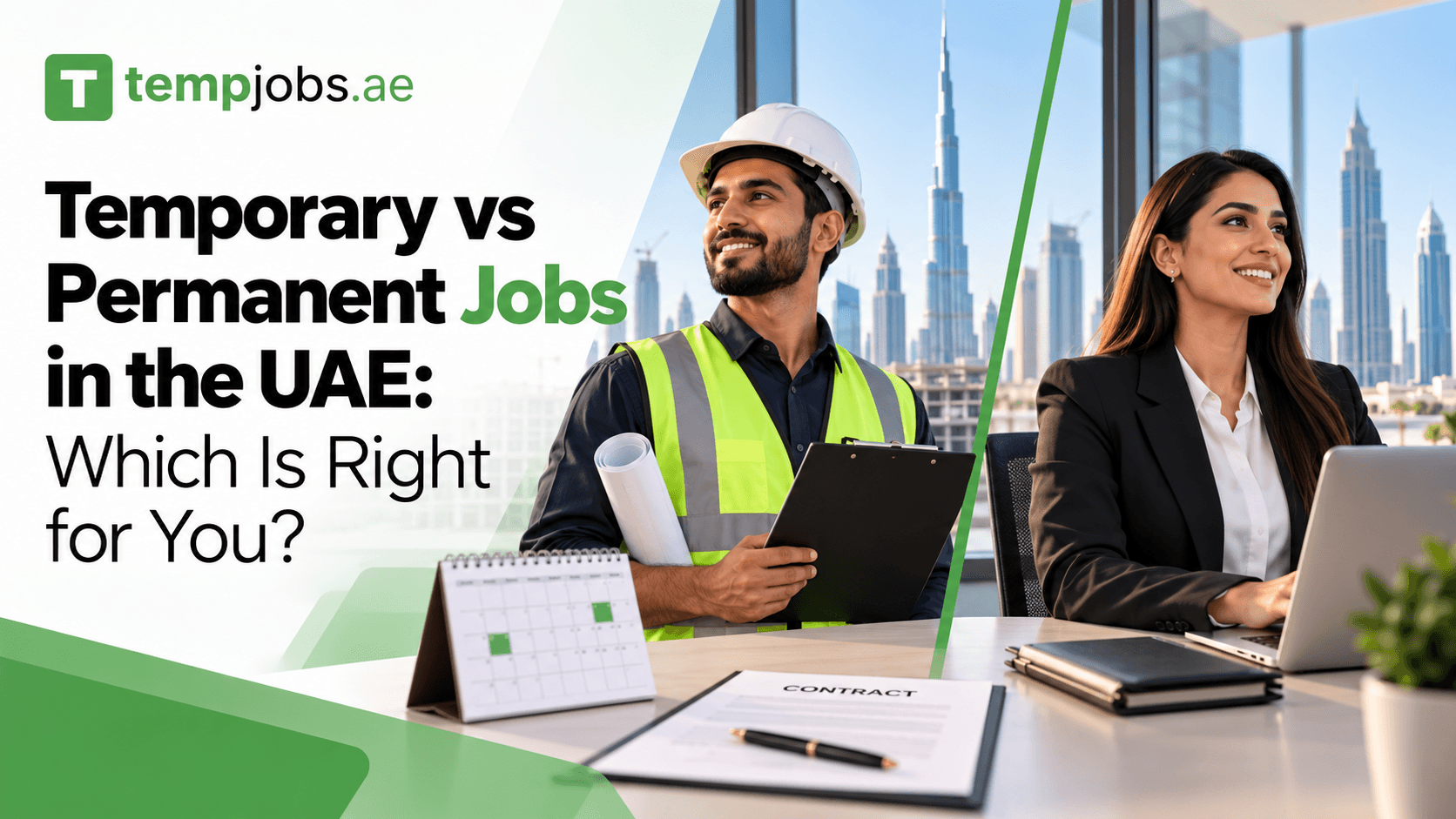 Professional comparing temporary and permanent job options in the UAE